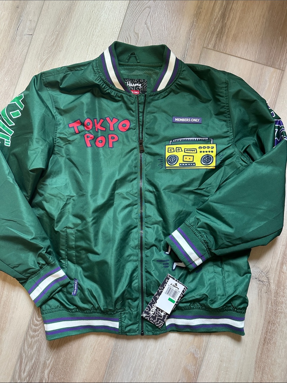 K Haring Members Only Tokyo Pop Bomber Jacket NWT